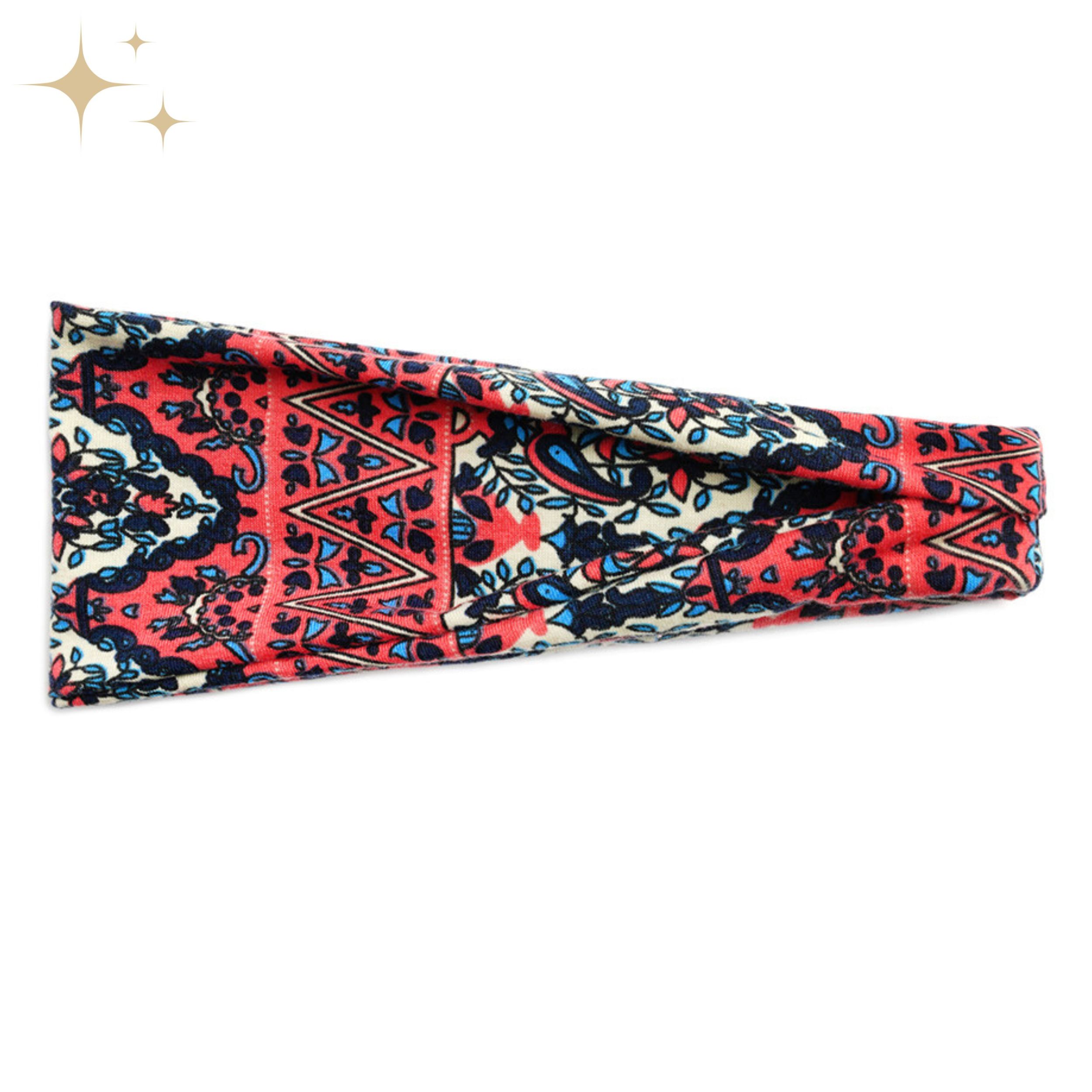 Opaska na głowę szeroka czerwona elastyczna do włosów - miękka, nie uciska