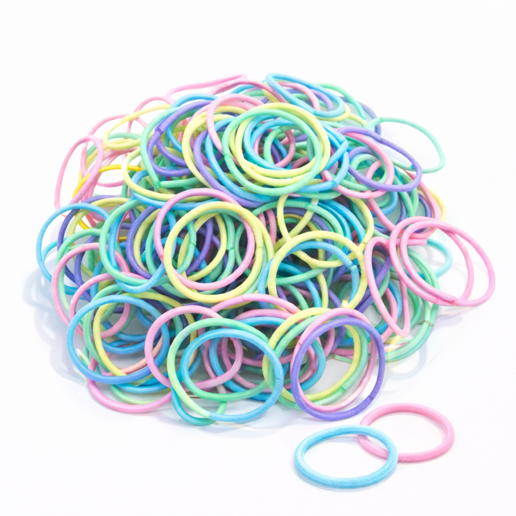 Gumki do włosów kolorowe małe 100 szt. - bez łączeń, bezpieczne dla włosów