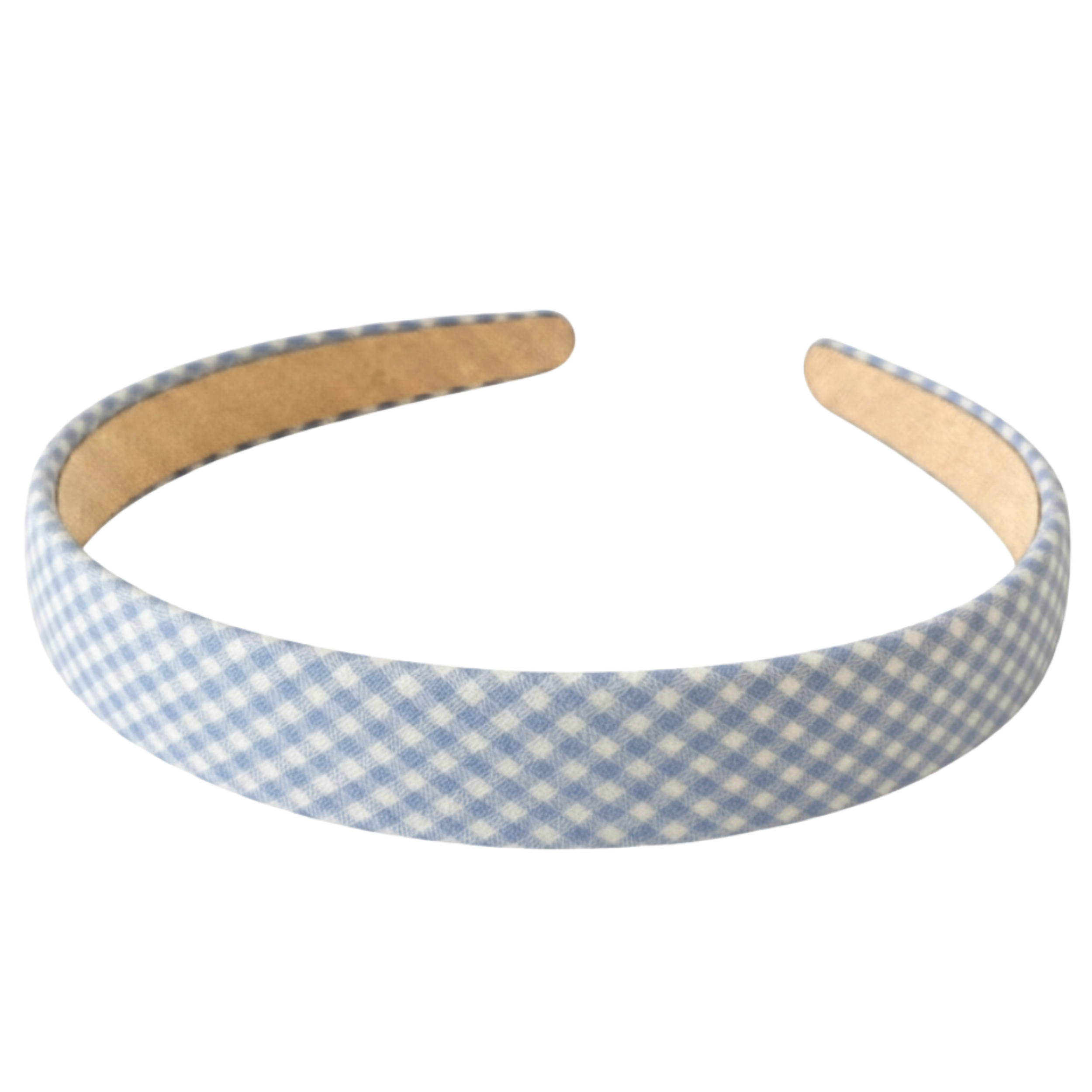 Opaska na głowę szeroka niebieska satynowa do włosów - lekka, nie uciska