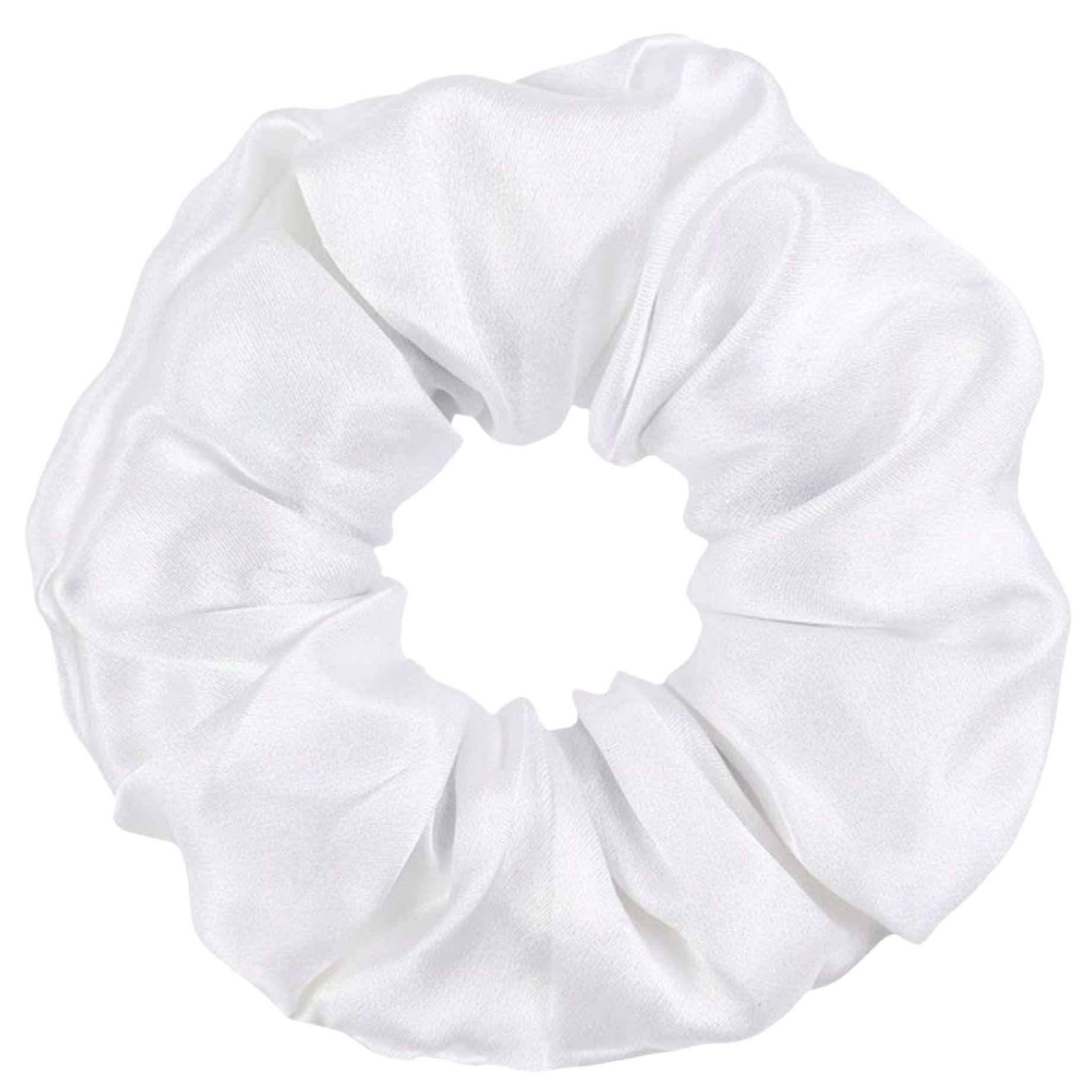 Gumka do włosów satynowa biała - bez łączeń, bezpieczna dla włosów