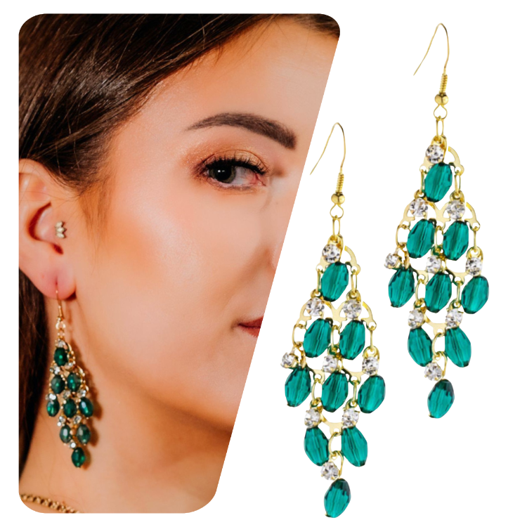 Kolczyki wiszące złote długie z cyrkoniami - eleganckie, przykuwają uwagę