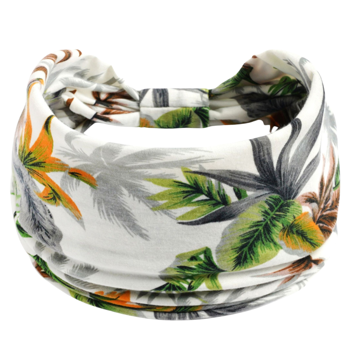 Opaska na głowę szeroka biała z supłem na włosy - miękka, nie uciska