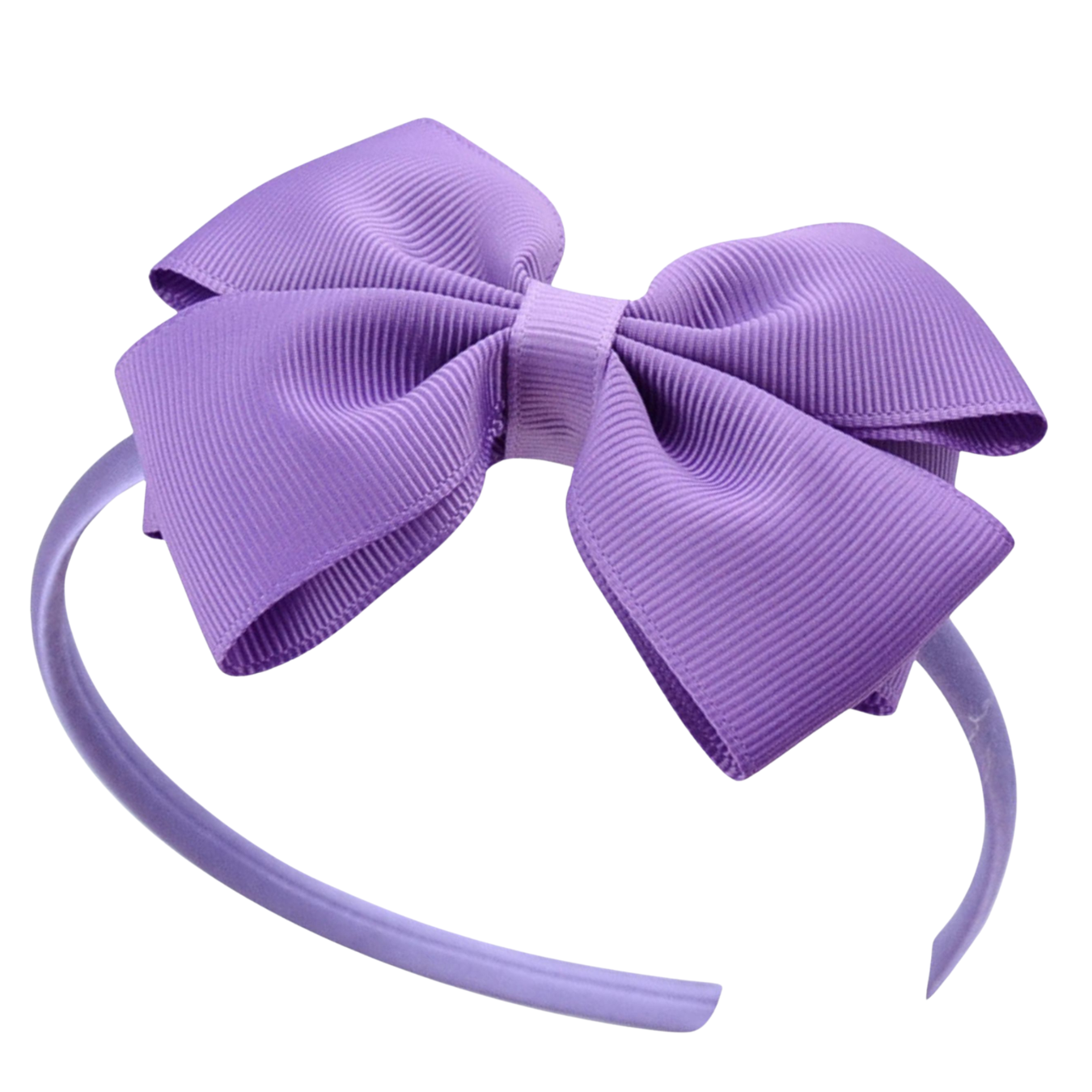Opaska na głowę z kokardą fioletowa ozdobna do włosów - lekka, nie uciska