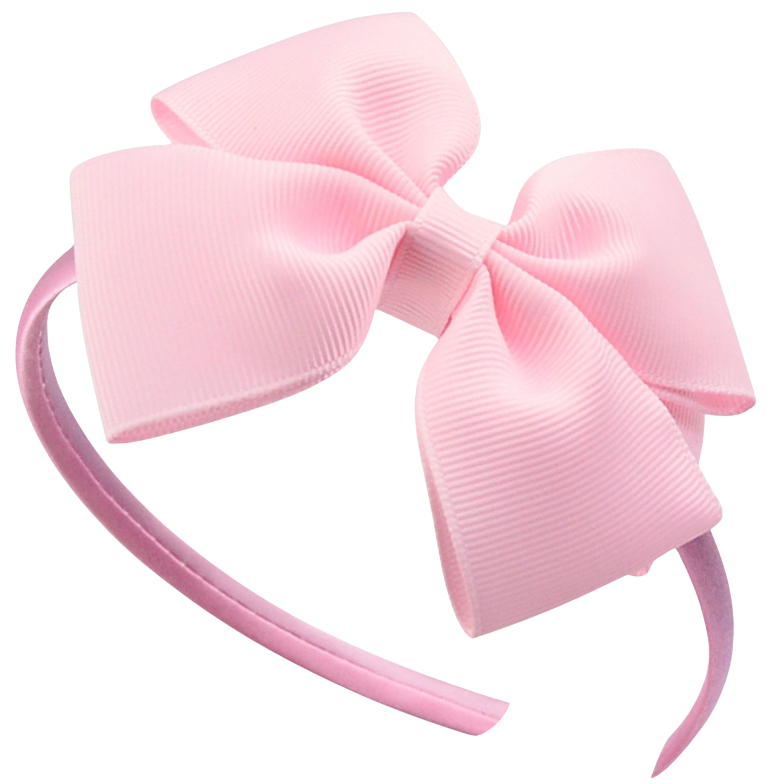 Opaska na głowę z kokardą różowa ozdobna do włosów - lekka, nie uciska