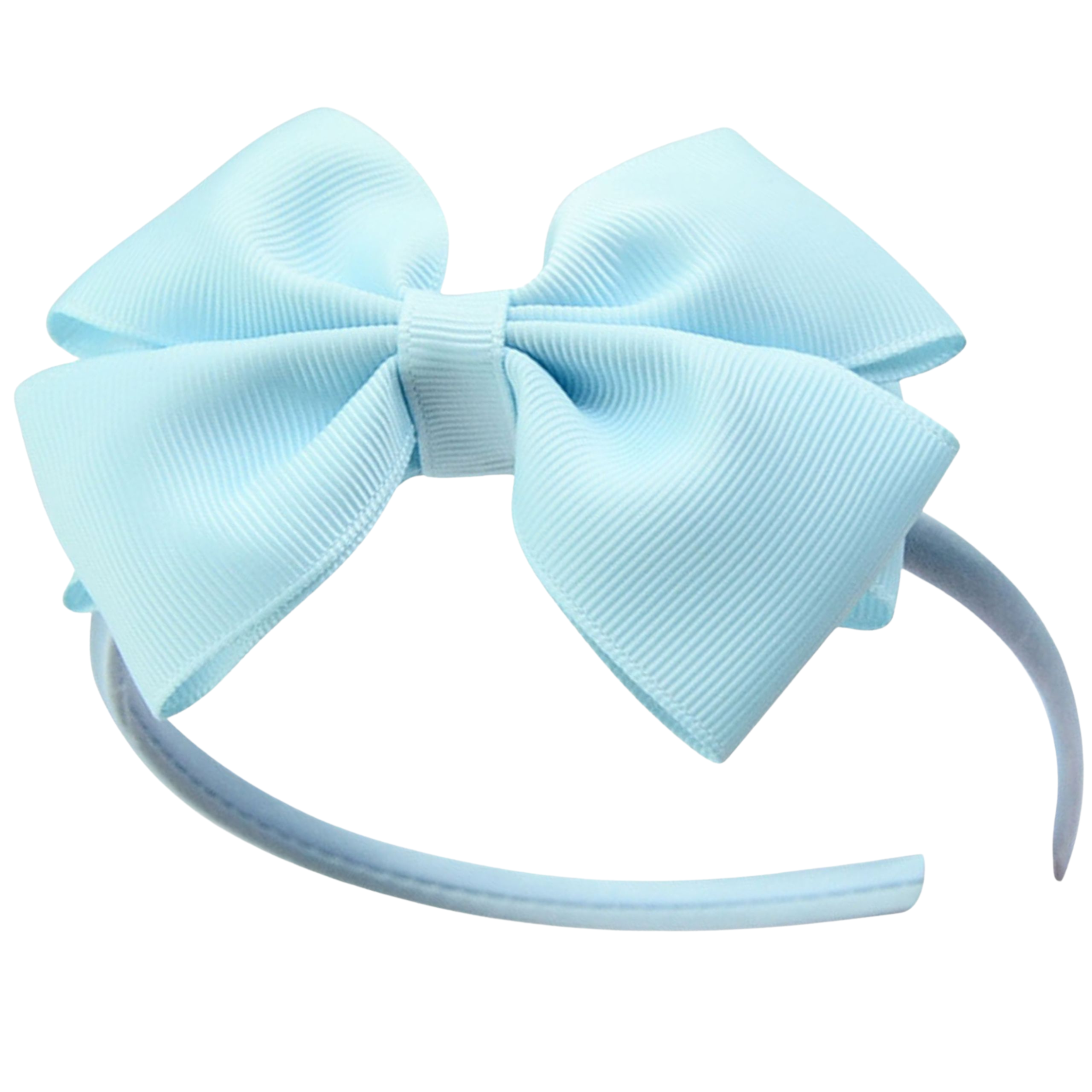 Opaska na głowę z kokardą niebieska ozdobna do włosów - lekka, nie uciska