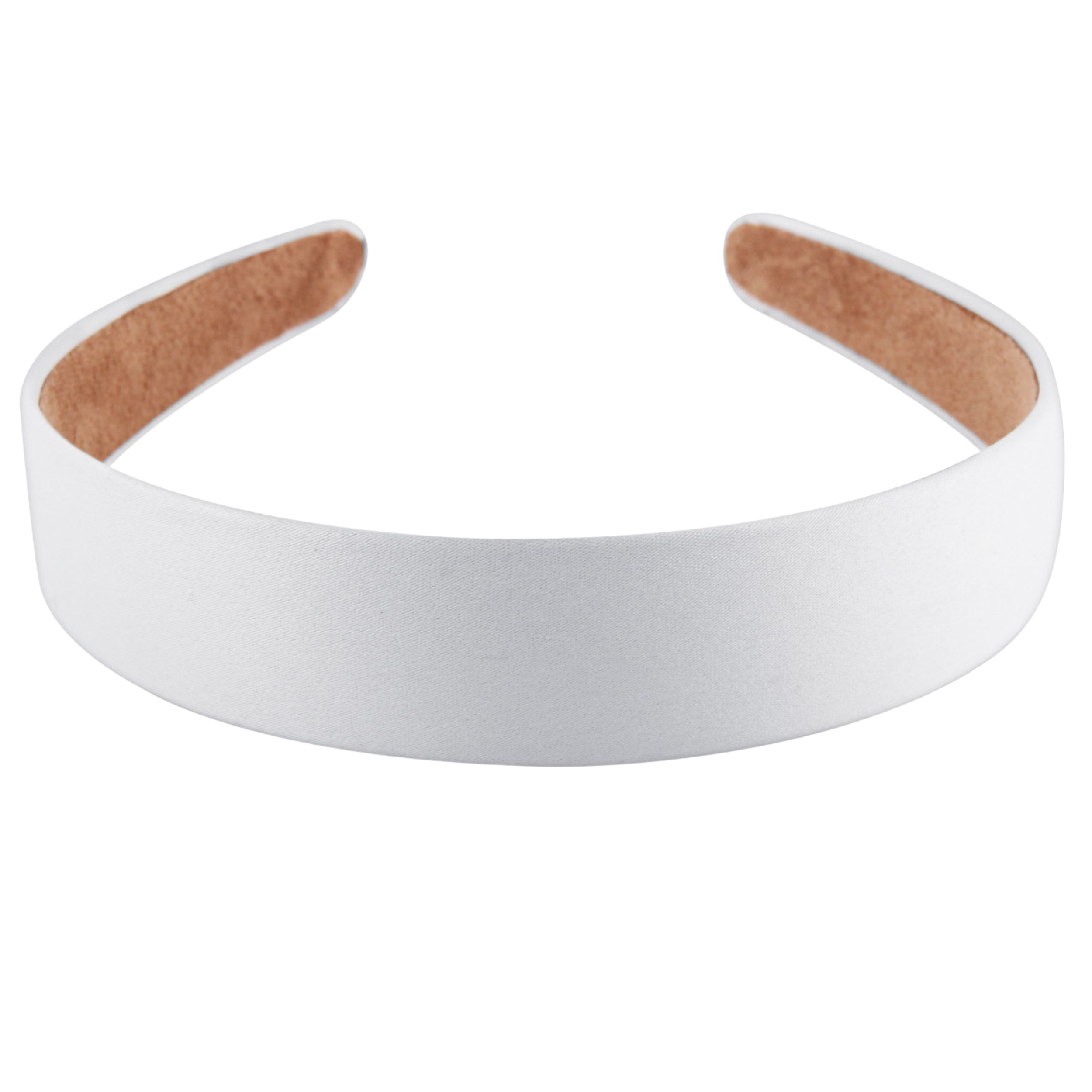 Opaska na głowę szeroka biała satynowa do włosów - lekka, nie uciska