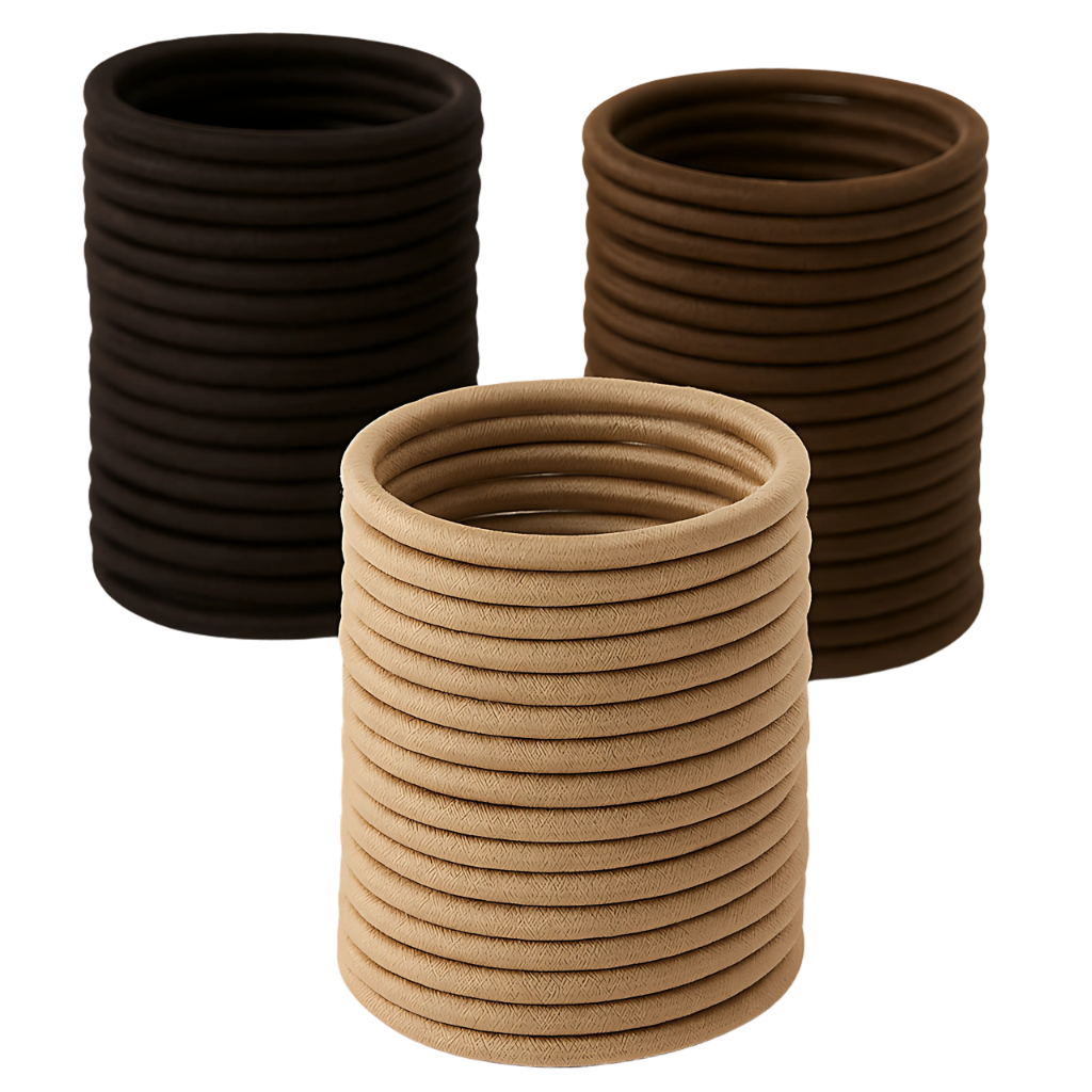 Gumki do włosów brązowe zestaw 100 szt. - bez łączeń, bezpieczne dla włosów