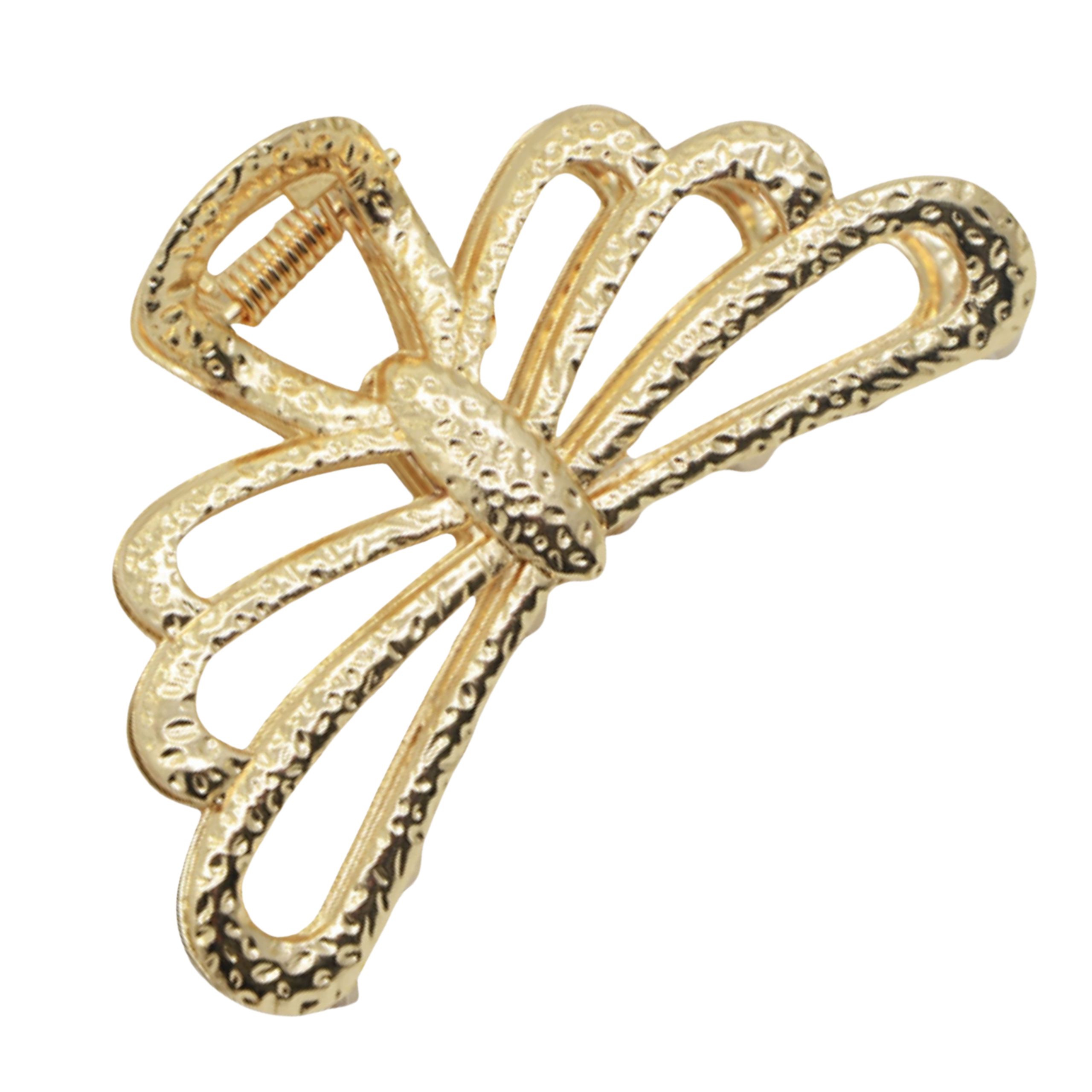 Klamra do włosów złota duża spinka szczęka - ozdobna, pewnie trzyma włosy