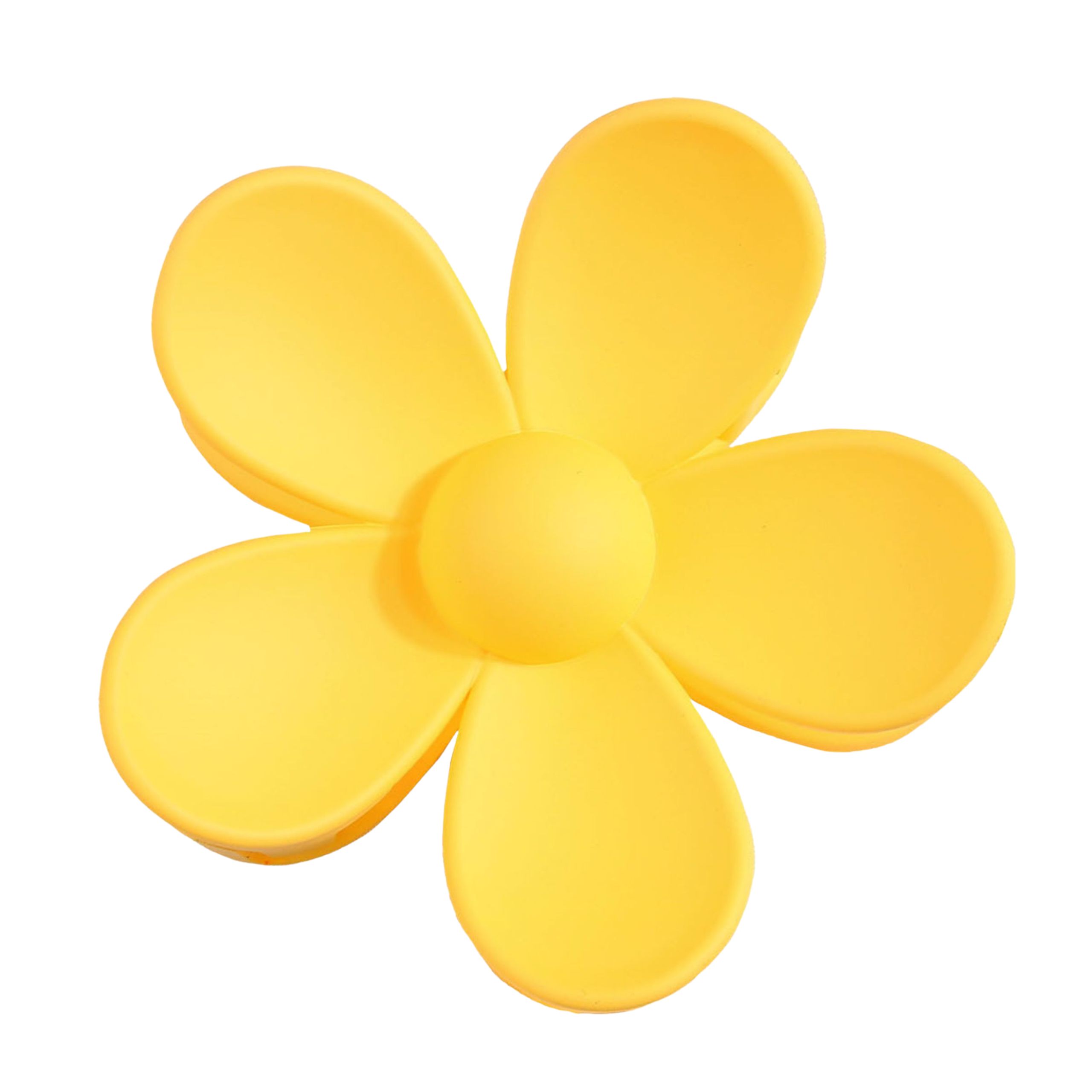 Klamra do włosów duża spinka żółta kwiat - lekka, pewnie trzyma włosy