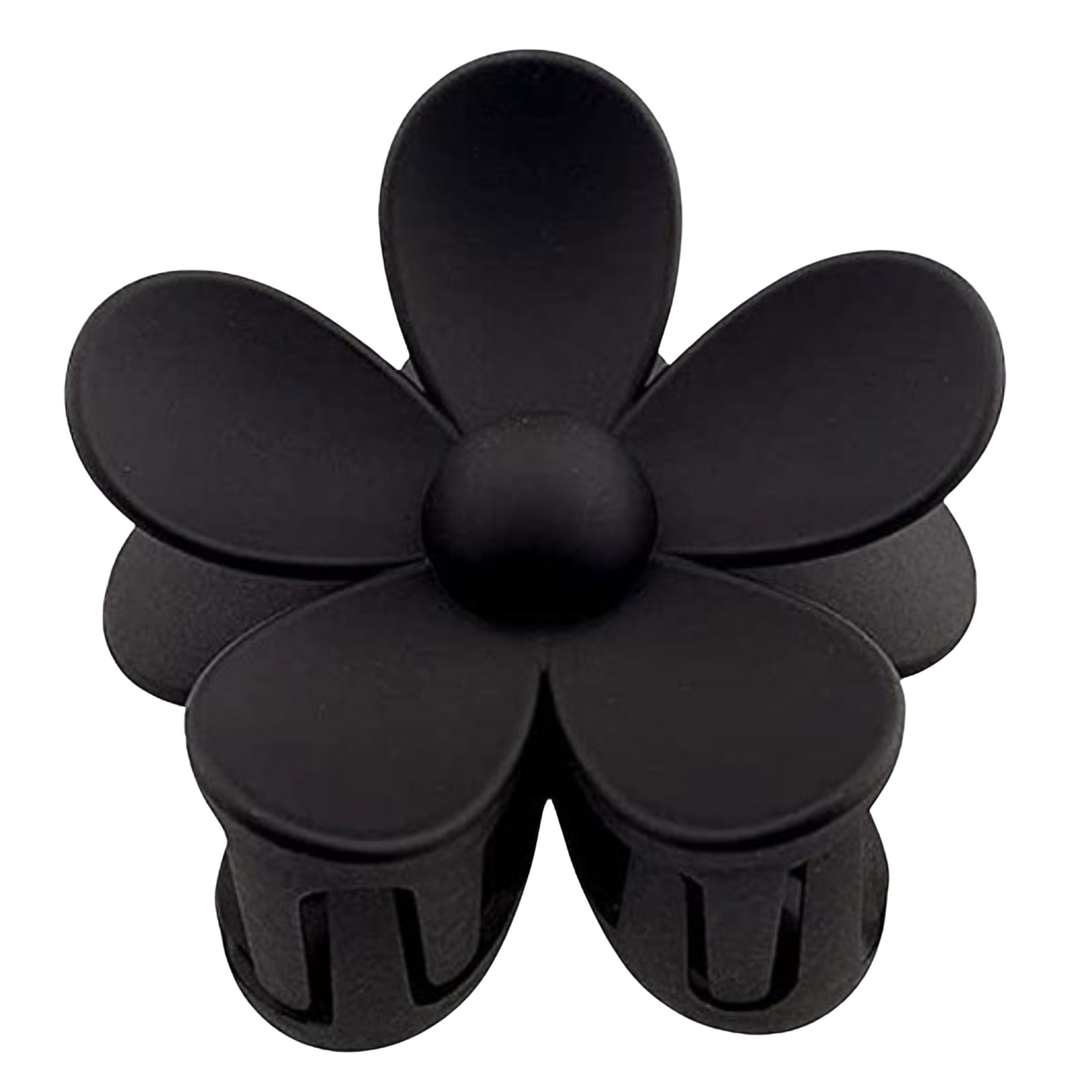 Klamra do włosów duża spinka czarna kwiat - lekka, pewnie trzyma włosy