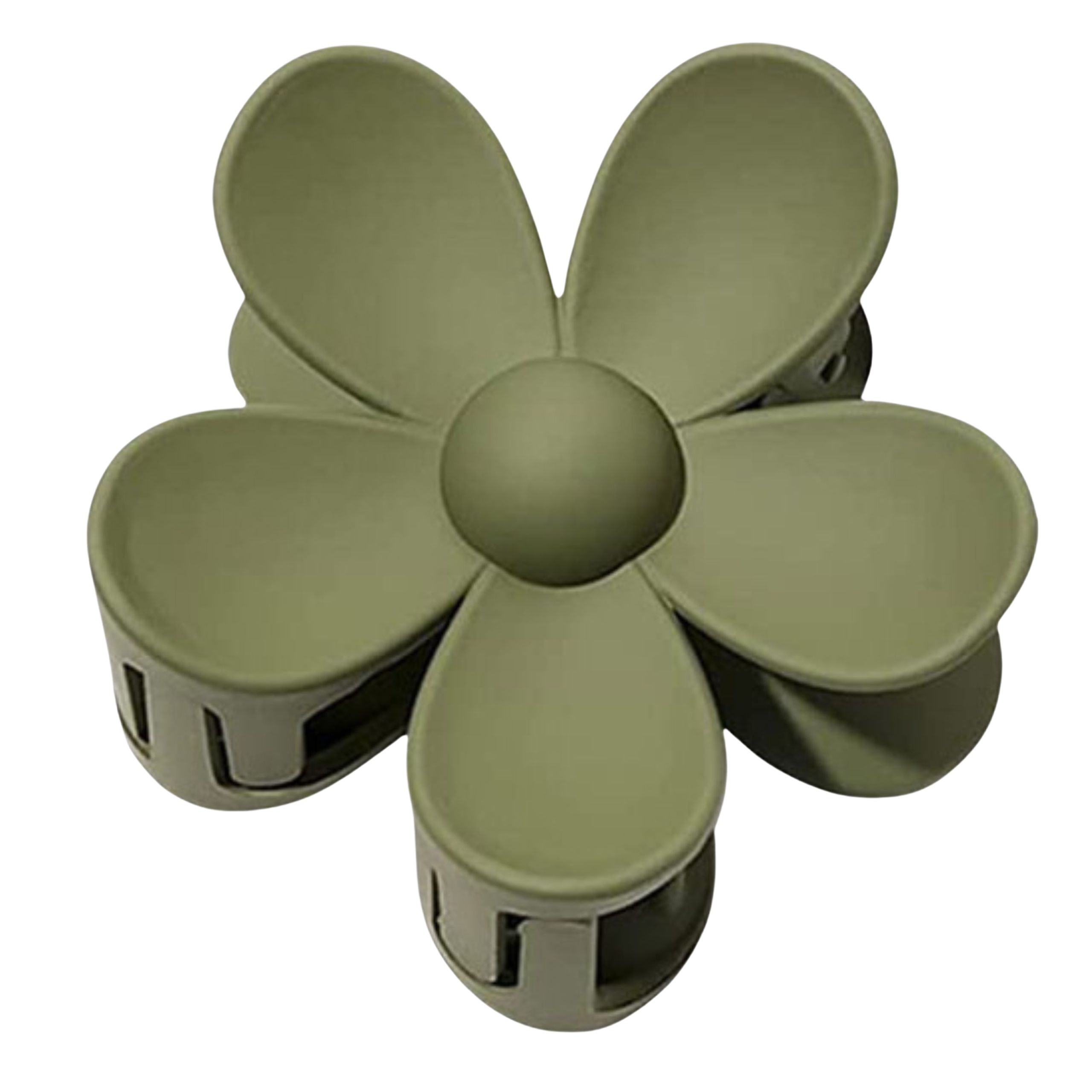 Klamra do włosów duża spinka zielona kwiat - lekka, pewnie trzyma włosy