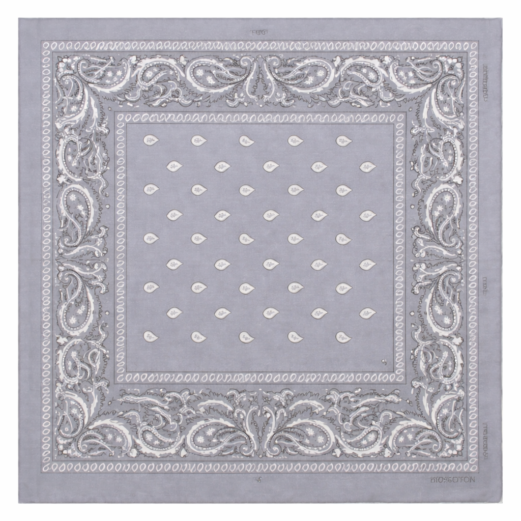 Chusta bandana na głowę szara na szyję do włosów - bawełniana, oddychająca