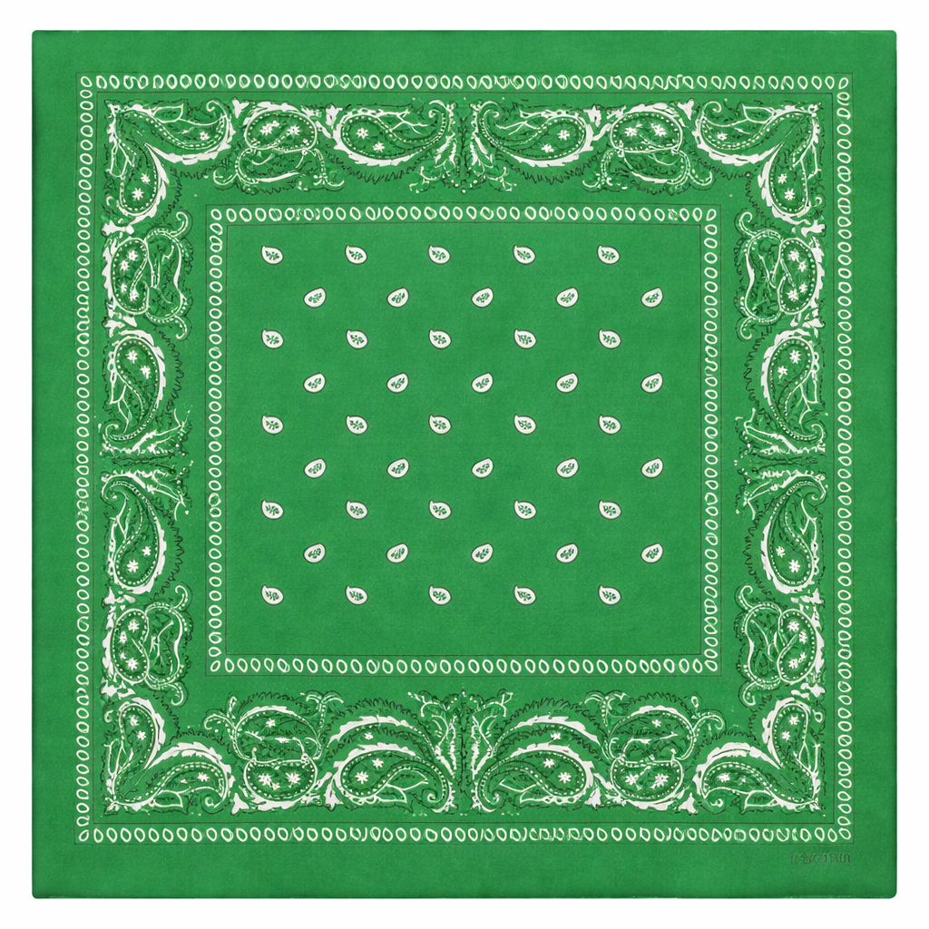 Chusta bandana na głowę zielona na szyję włosy - bawełniana, oddychająca