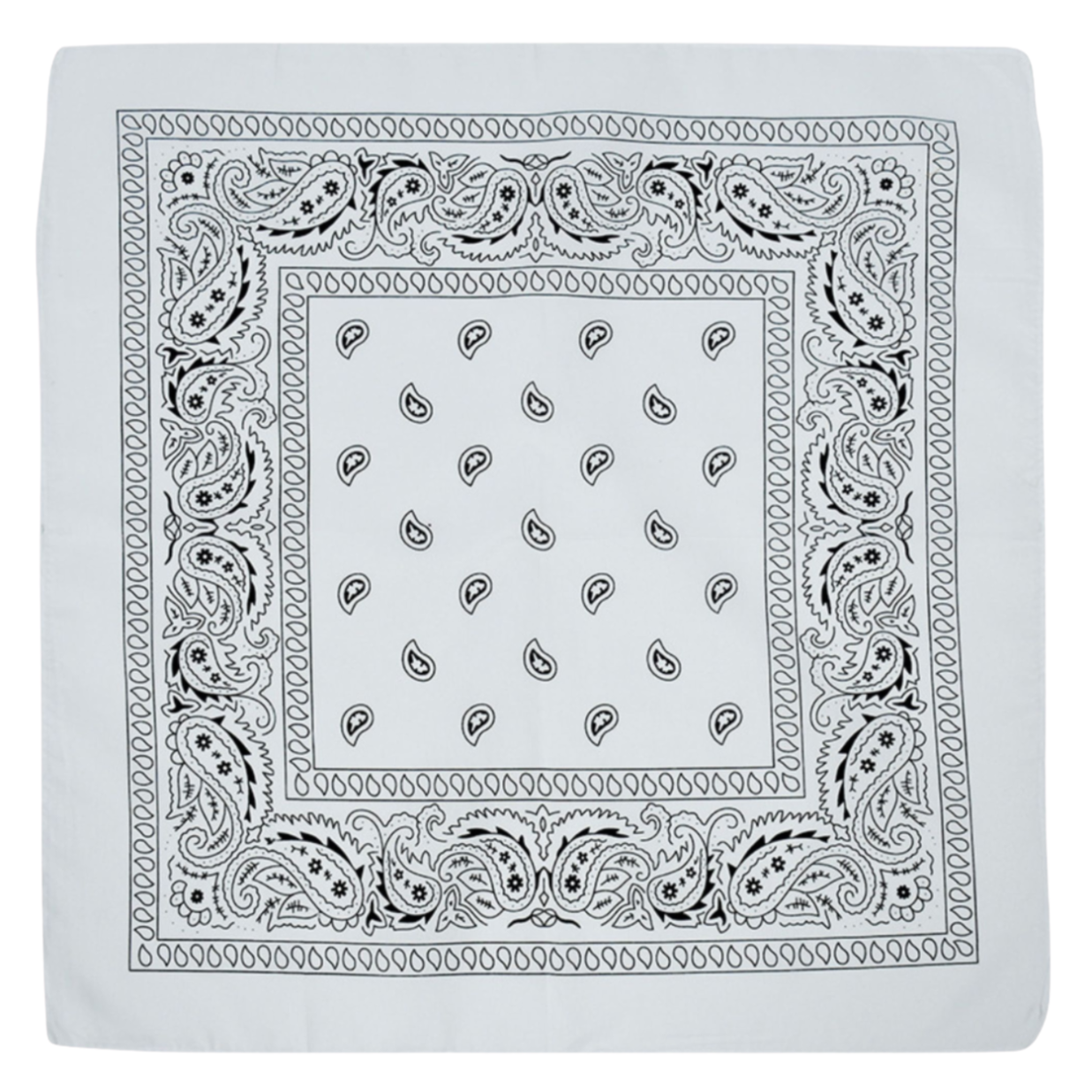 Chusta bandana na głowę biała na szyję włosy - bawełniana, oddychająca