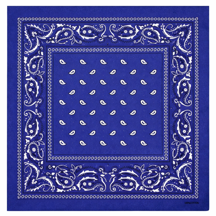 Chusta bandana na głowę niebieska na szyję włosy - bawełniana, oddychająca