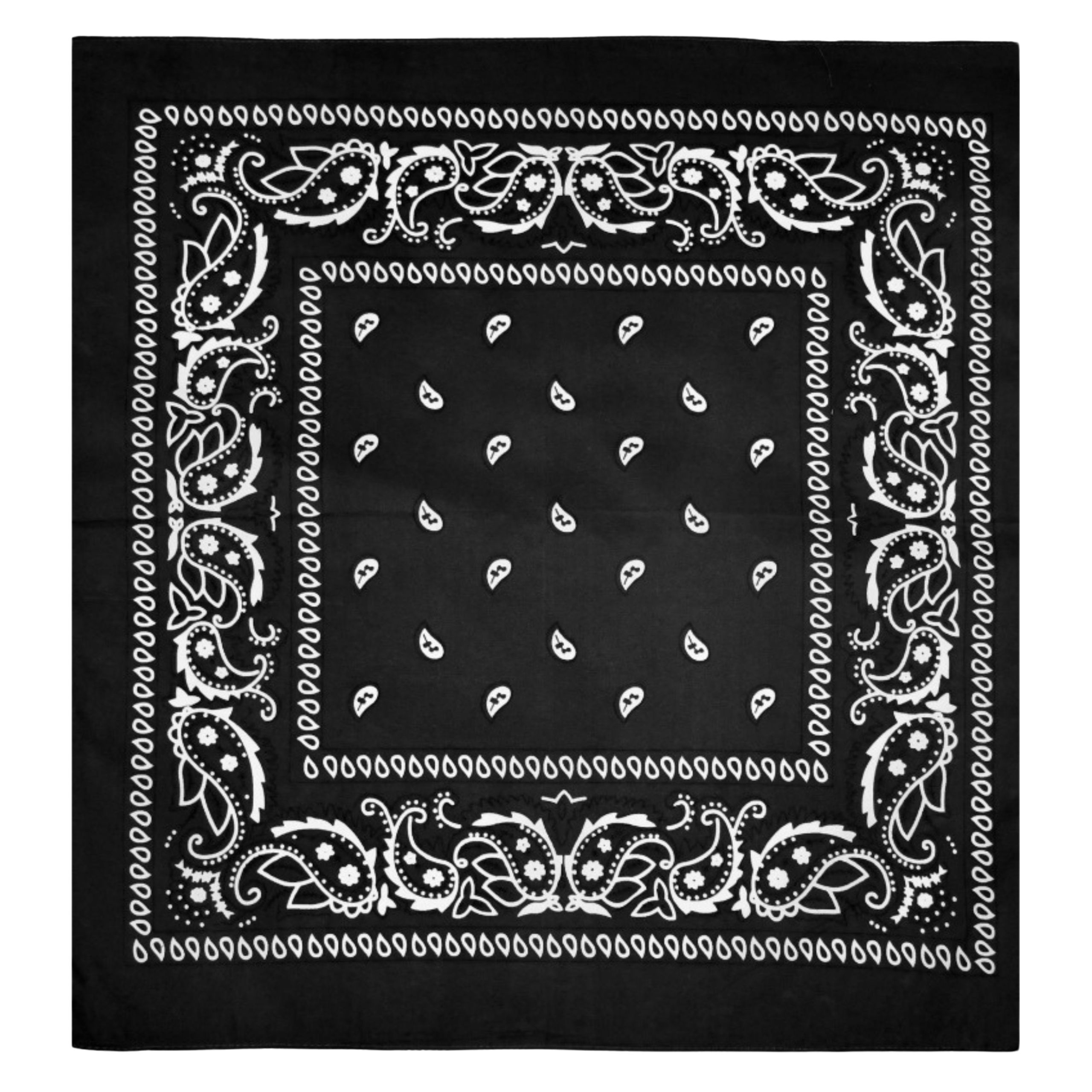 Chusta bandana na głowę czarna na szyję włosy - bawełniana, oddychająca