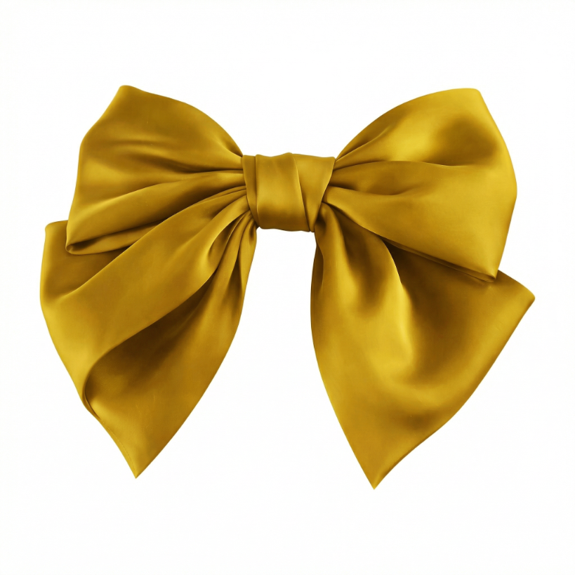 Spinka do włosów z żółtą kokardą satynowa damska - ozdobna, przykuwa wzrok