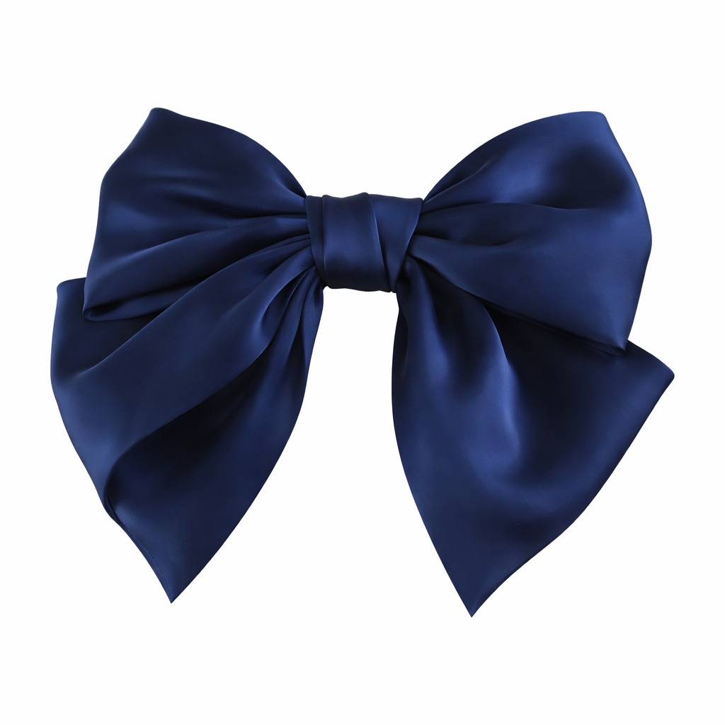Spinka do włosów z granatową kokardą satynowa - ozdobna, przykuwa wzrok