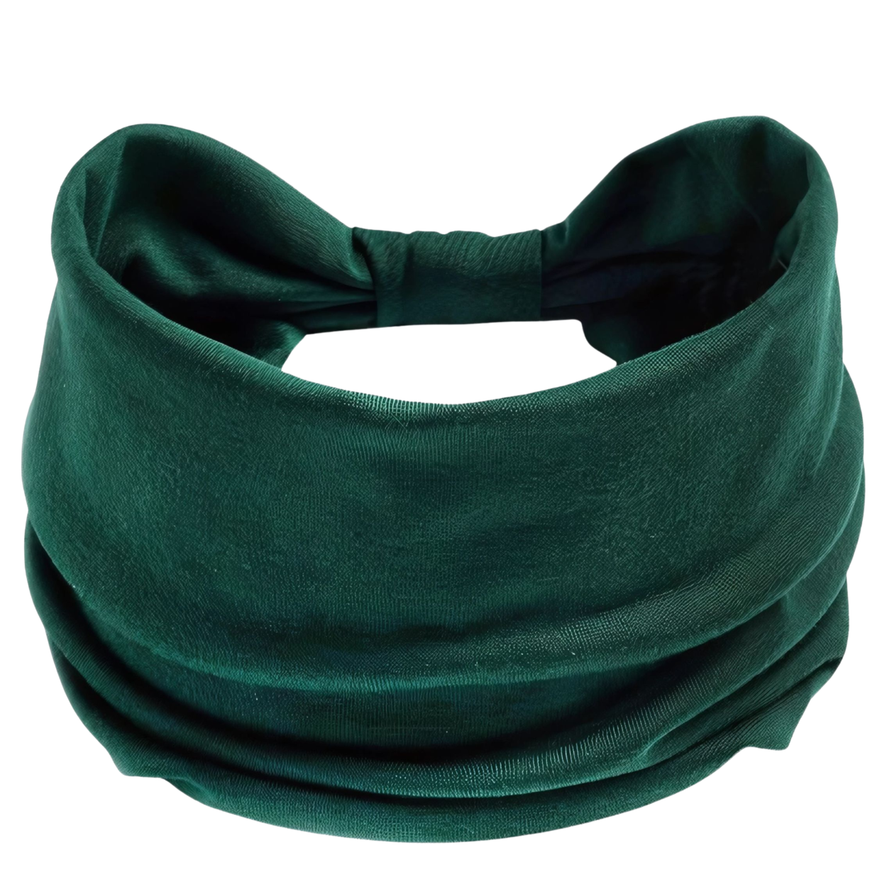 Opaska na głowę szeroka zielona z supłem na włosy - miękka, nie uciska
