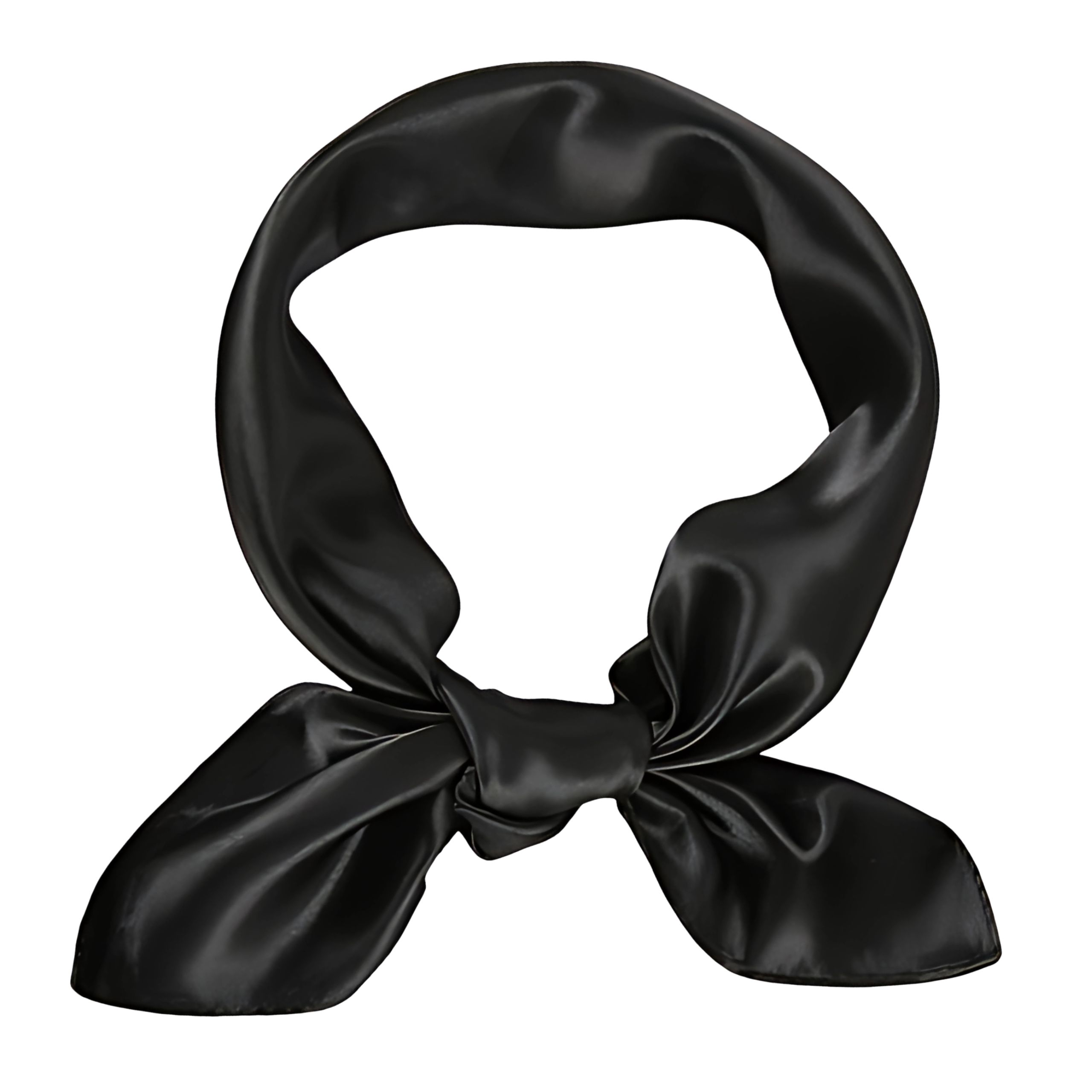 Apaszka chusta czarna damska na głowę szyję włosy - elegancka, satynowa