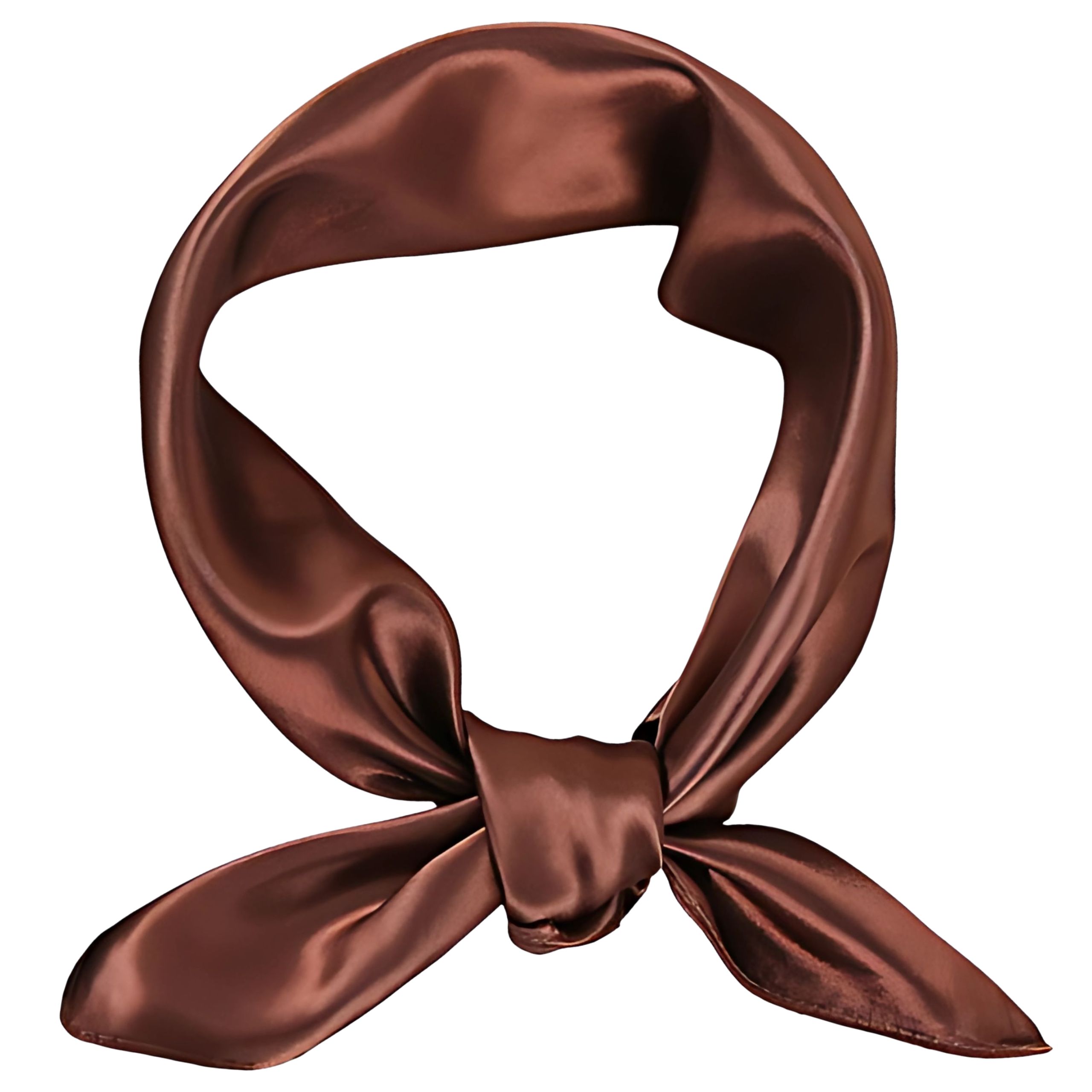 Apaszka chusta brązowa damska na głowę szyję włosy - elegancka, satynowa