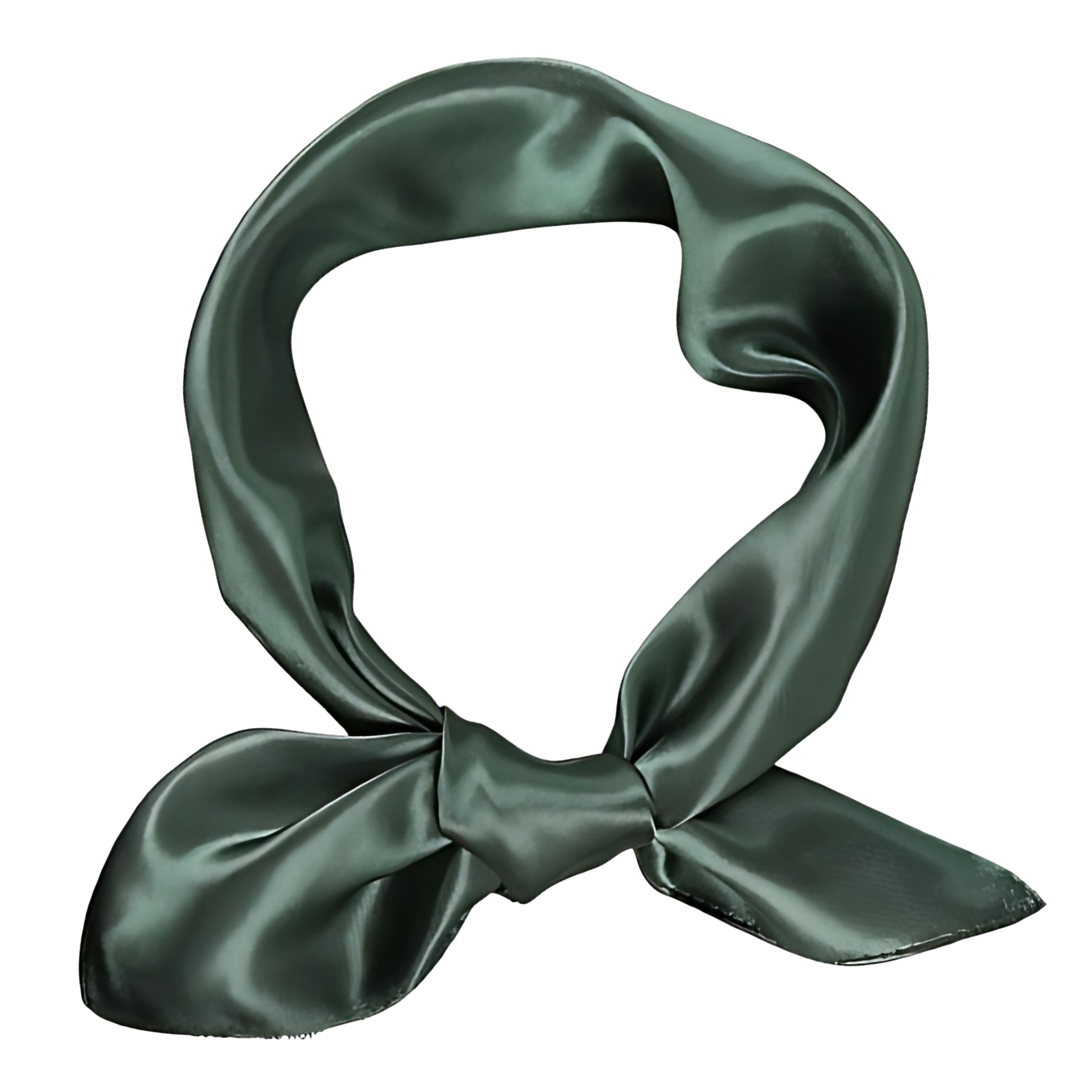 Apaszka chusta zielona damska na głowę szyję włosy - elegancka, satynowa