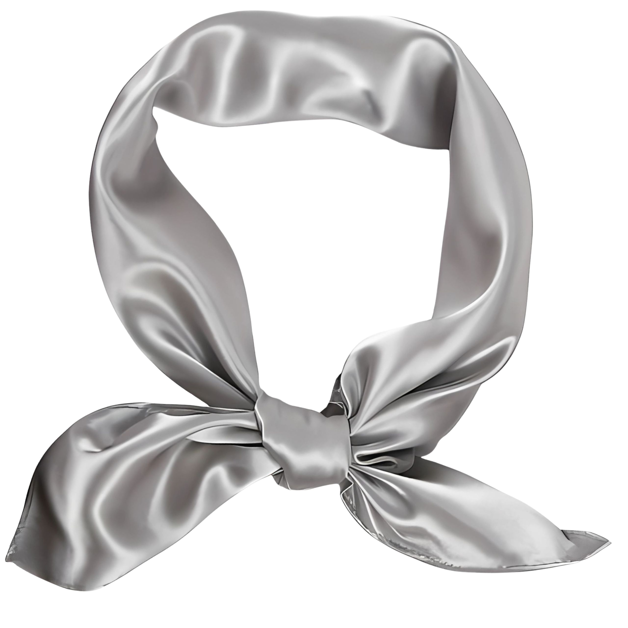 Apaszka chusta szara damska na głowę szyję włosy - elegancka, satynowa