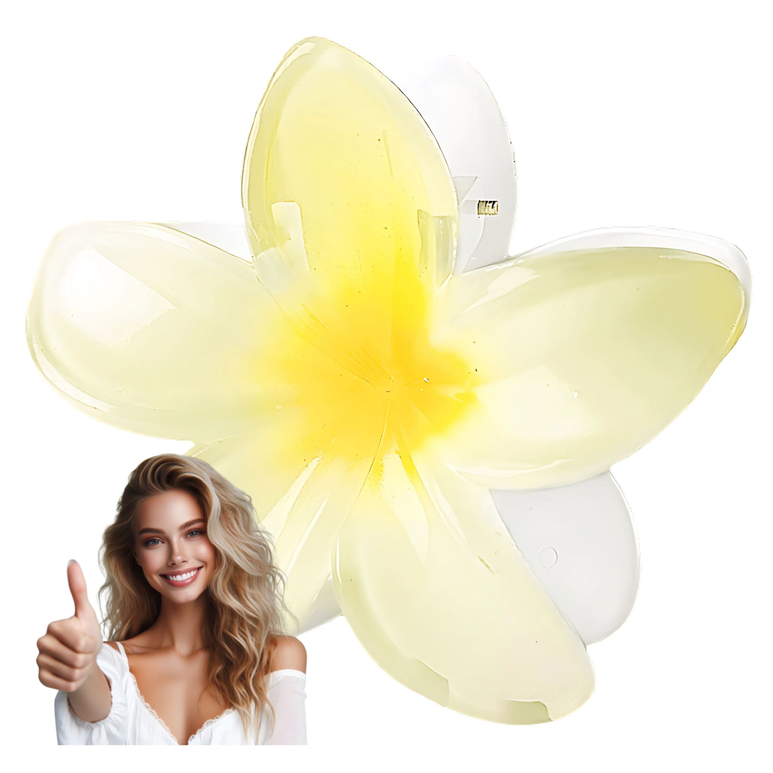 Klamra do włosów spinka kwiat żółta - letnia, pewnie trzyma włosy