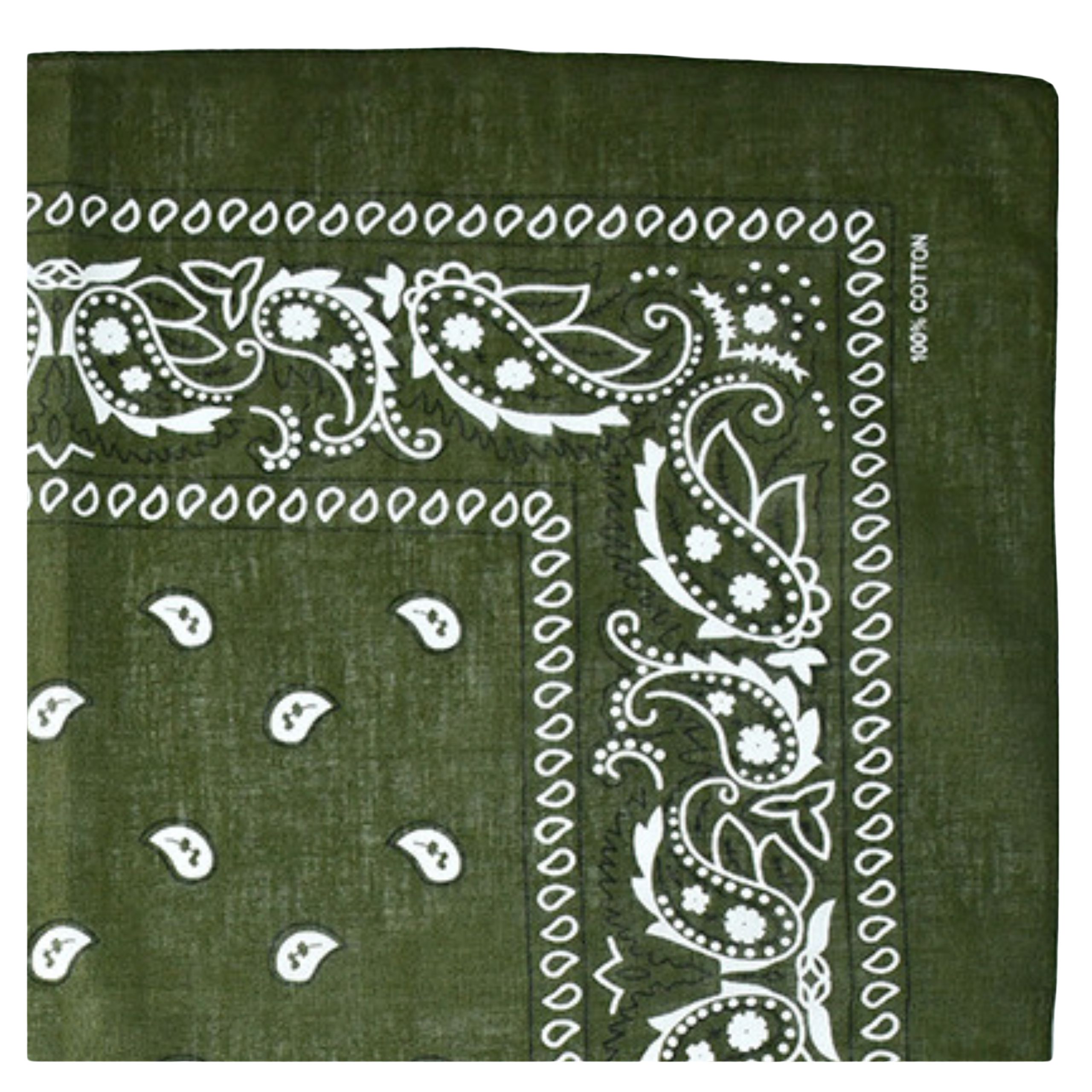 Chusta bandana na głowę zielona na szyję włosy - bawełniana, oddychająca