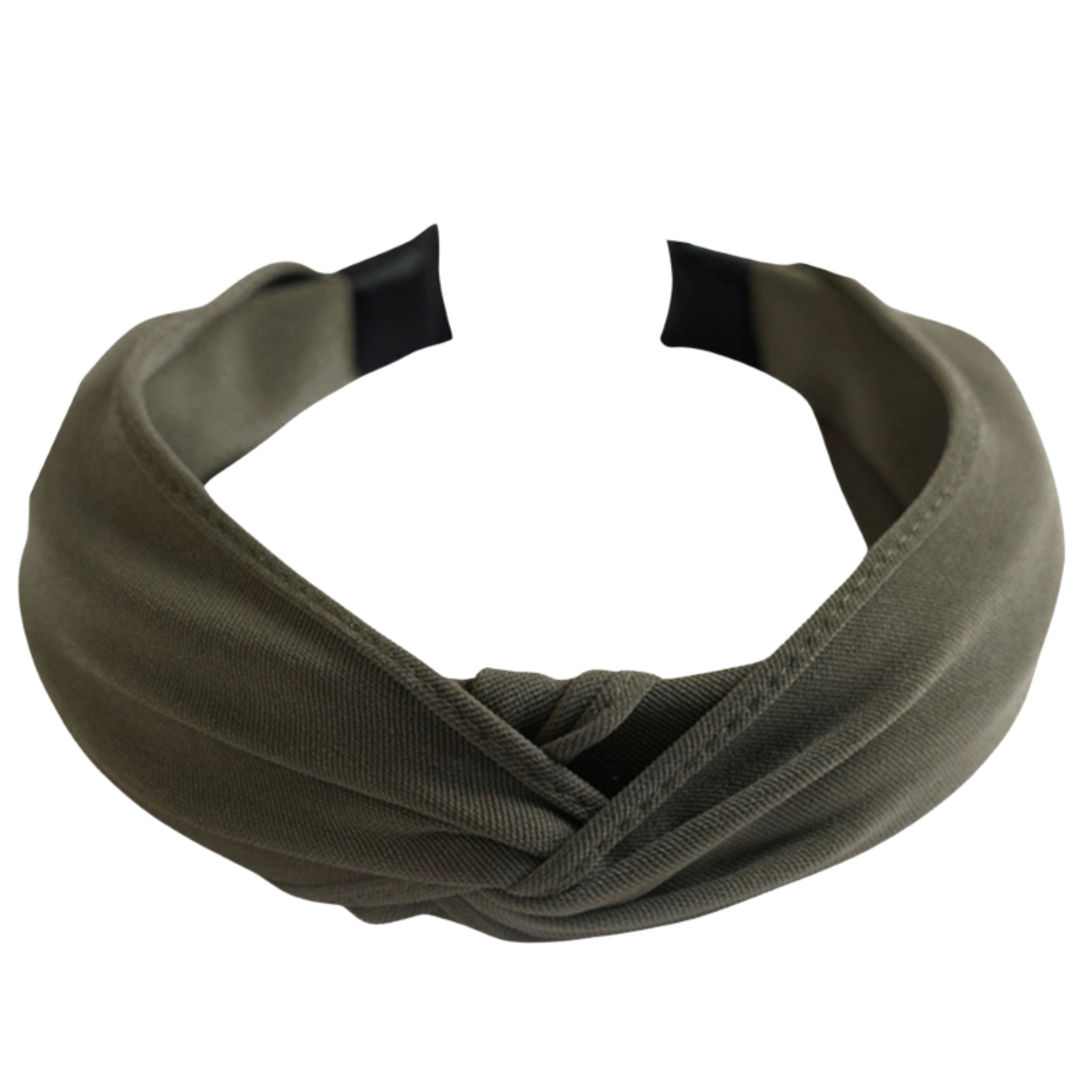 Opaska na głowę szeroka zielona z supłem do włosów - wygodna, nie uciska