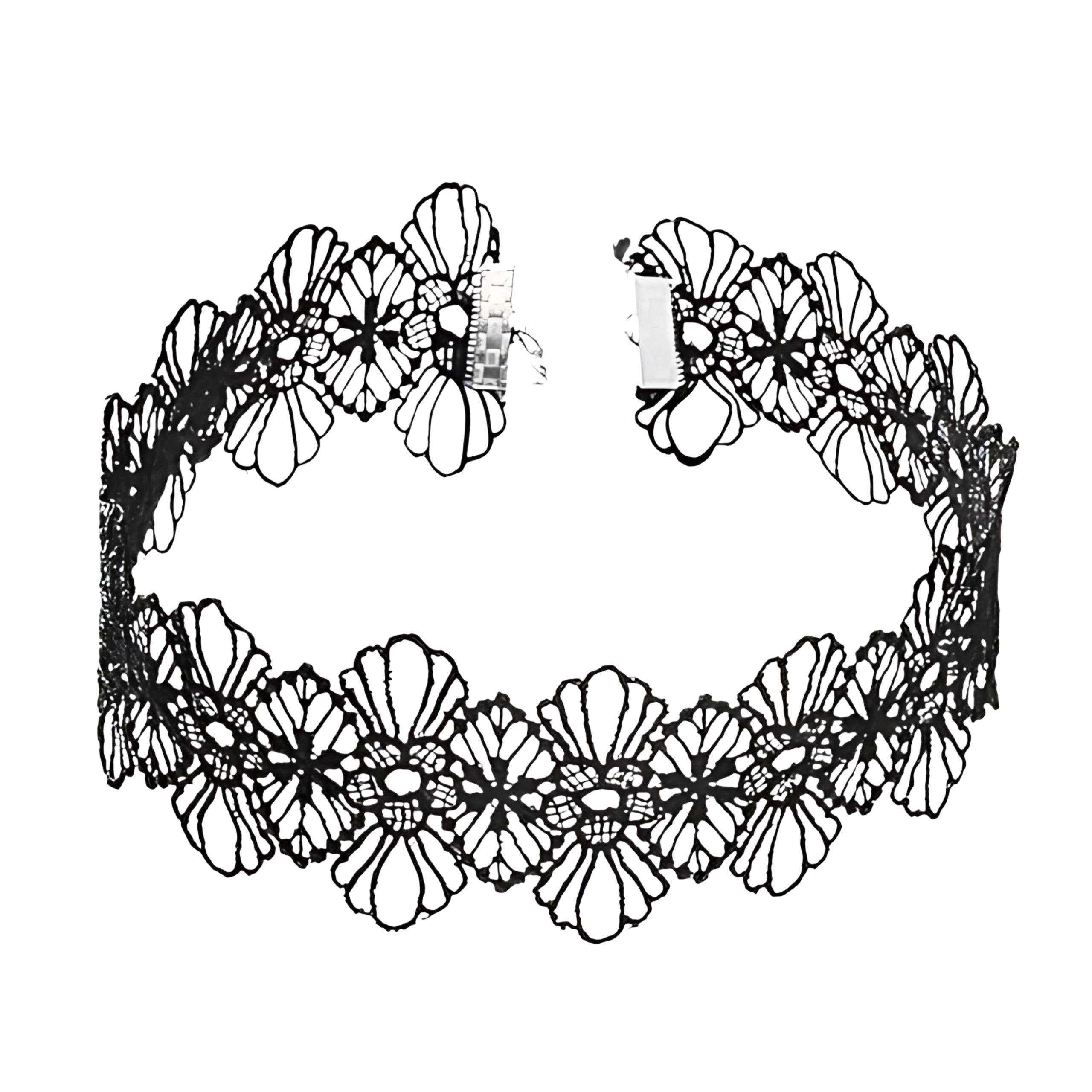 Choker naszyjnik czarny srebrny na szyję - elegancki, przykuwa uwagę