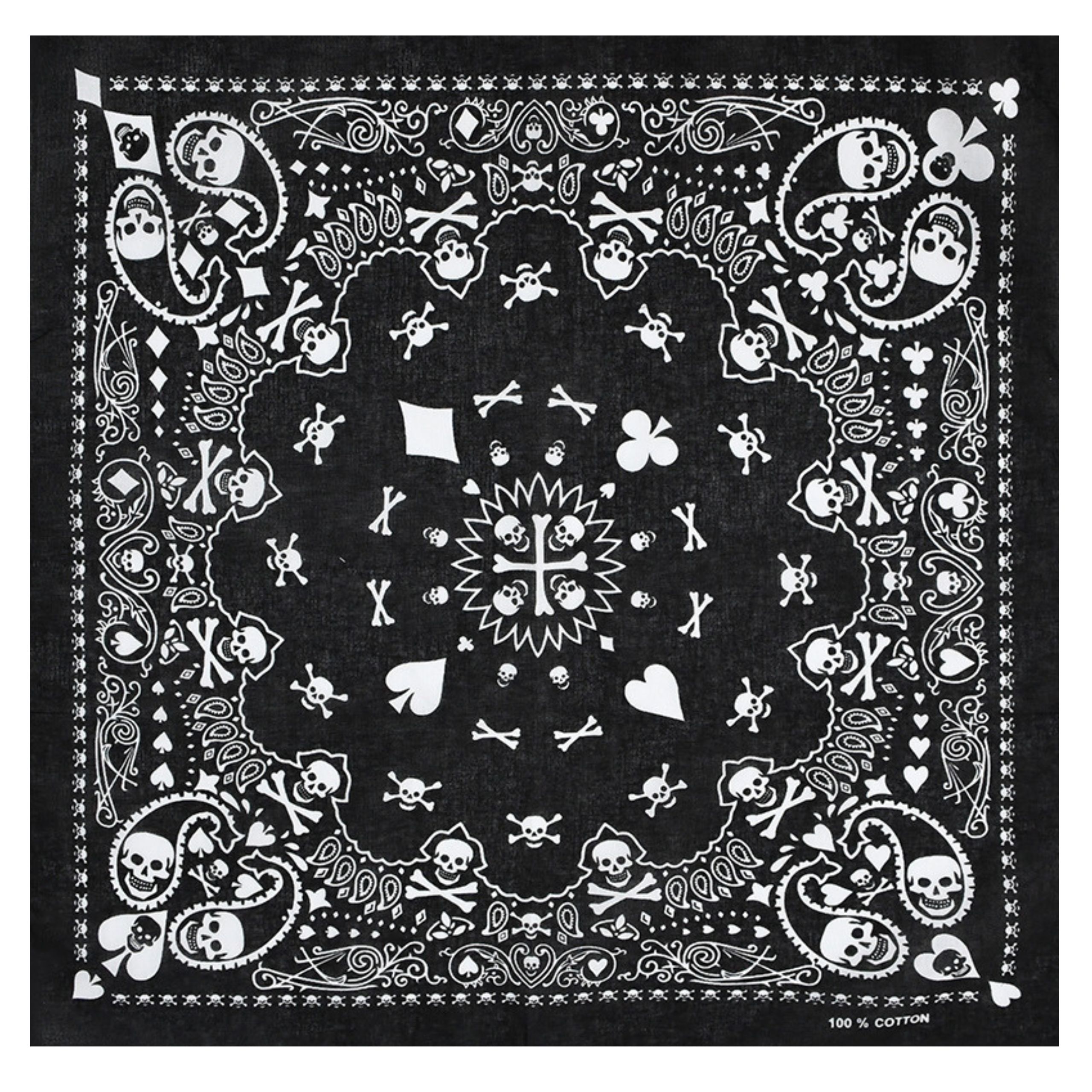 Chusta bandana na głowę czarna na szyję włosy - bawełniana, oddychająca